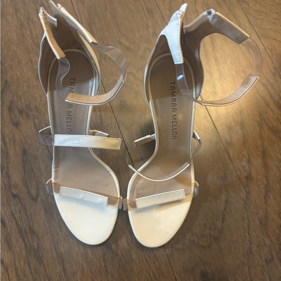 Tamara Mellon Frontline Sandal 37.5 Cream Ivory - Picture 4 of 4